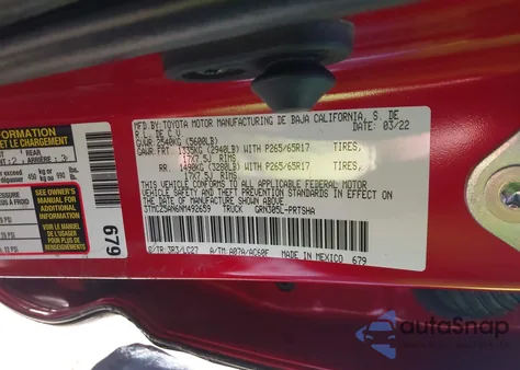 2022 Toyota Tacoma Trd Sport из США, поврежденный, VIN 3TMCZ5AN6NM492659